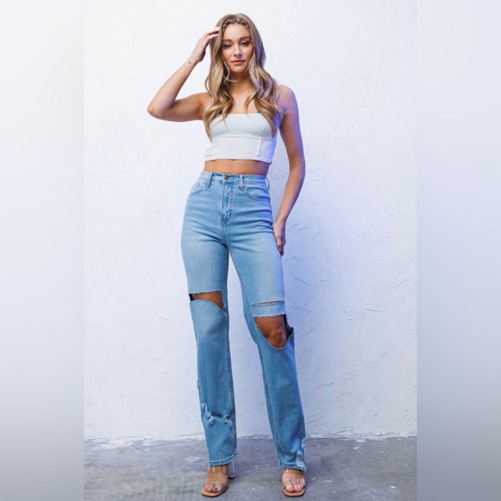 Straight leg jeans